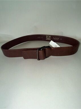 Uptown Brown Leather Men's Belt with Brushed Metal Buckle